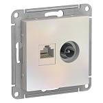 Механизм розетки двойная комп+ТВ RJ45+TV кат.5E AtlasDesign жемчуг ATN000489 SE