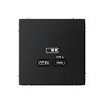 Механизм розетки USB ArtGallery тип C 65Вт QC PD высокоскор. ЗУ карбон GAL001027 SE