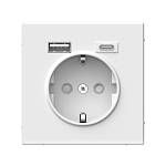Механизм розетки ArtGallery 16А с 2-мя заряд.устр. USB A+C 5В/2.4А/3А 2х5В/1.5А белый GAL000132 SE
