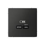 Механизм розетки USB ArtGallery тип C 65Вт QC PD высокоскор. ЗУ базальт GAL001427 SE