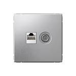 Механизм розетки компьютерная + телевизионная 2-м ArtGallery RJ45 + TV кат.5E алюминий GAL000389 SE