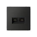Механизм розетки двойная компьютерная ArtGallery RJ45+RJ45 кат. 6A базальт GAL001488 SE