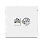 Механизм розетки компьютерная + телевизионная 2-м ArtGallery RJ45 + TV кат.5E белый GAL000189 SE