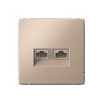Механизм розетки двойная компьютерная ArtGallery RJ45+RJ45 кат. 6A песочный GAL001288 SE