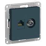 *Механизм розетки двойная комп+ТВ RJ45+TV кат.5E AtlasDesign изумруд ATN000889 SE