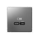 Механизм розетки USB ArtGallery тип C 65Вт QC PD высокоскор. ЗУ сталь GAL000927 SE