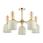 Люстра  на штанге Gillian E27 5x40W IP20 золотой Moderni 4589/5C Lumion